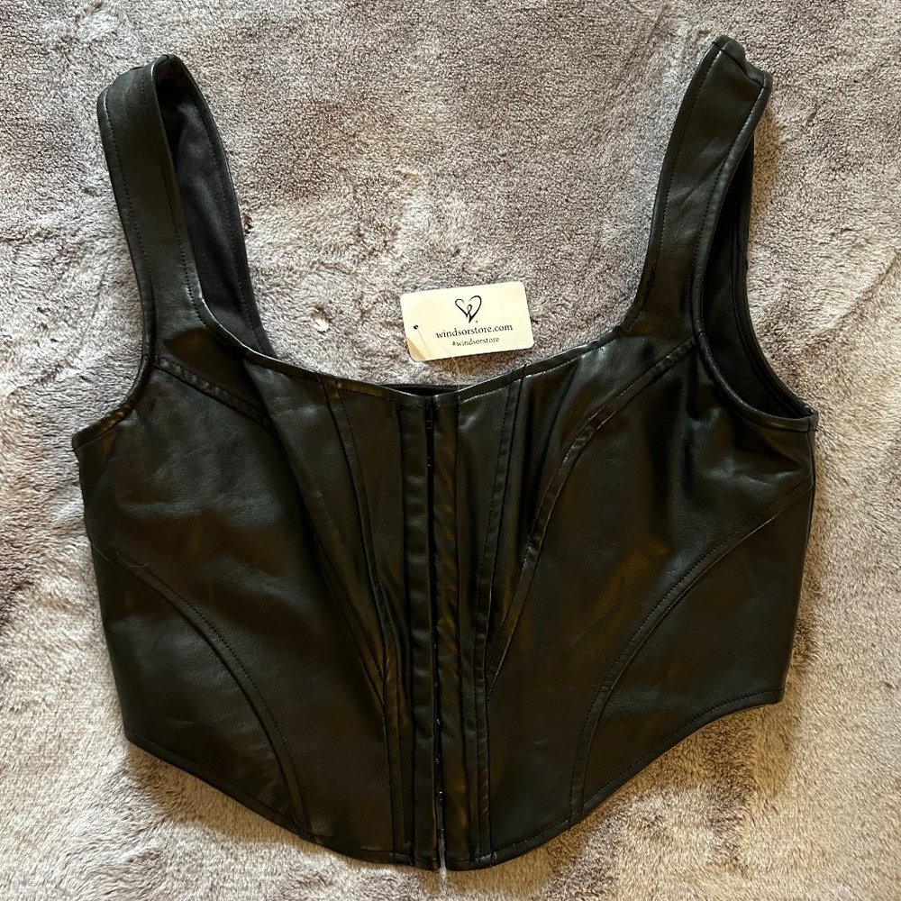 Leather corset top - size M